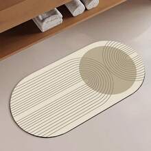 1 件简约线条图案防滑硅胶浴室垫，材质吸水门垫，适用于厨房、浴室，速干，厚度 2.5 毫米，房间装饰浴室配件，返校入口装饰浴室厨房装饰 - 簡約線條D - 查看 5