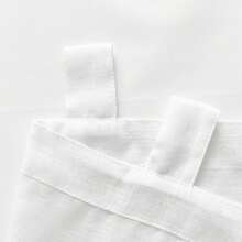 Semi-Translucent Kitchen Curtain With Openwork Stripe, Solid Colors, Lightweight Style For Windows, 100% Polyester - trắng - Xem 7