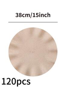 1/4/6/12pcs Bohemian Style Woven Round Placemats, 15 Inch, Solid Color, Kitchen Dining Table Decor Coasters, Non-Slip Pads For Holiday Party, Birthday, Wedding, Dinner, Home Decor, Dorm (Multiple Color Options)