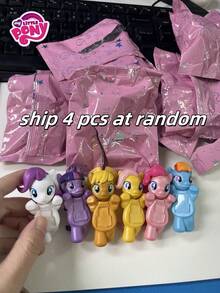 MY LITTLE PONY 1/2/3/4/6/12 Stück Party Puppe 3D Dekorations Armband Blind Box kleine Statue Dekoration zufälliger Handydekor, 6 Farben zufällig, Überraschungsgeschenk Party Geschenk, süßer Anime-Stil, Heimdekoration geeignet für Partygeschenke, Zuhause, Partyzubehör, Geschenke