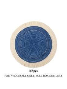 1pc/4pcs/6pcs 15 Inch Round Woven Fringe Placemats, Washable Non-Slip Heat-Resistant Table Mats, Suitable For Home, Dining Table Decor, Spring, Outdoor, Holidays, Parties, Gifts