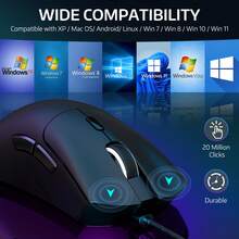 ATTACK SHARK R1 Wireless Gaming Mouse 55g, 18000 DPI Optical Sensor, Tri-Mode Connection (2.4G/BT5.2/Cable), Ergonomic Design, 20 Million Clicks, For PC/Notebook/Win - màu đen - Xem 8