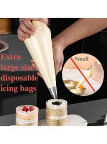 Piping Bags, 100 PCS Clear Disposable Icing Bags, Thickened Non-Slip And Anti-Burst Pastry Bags For Baking And Decorating Desserts Cakes Cookie