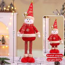 Weihnachtsdekoration, schöne rote Streckpuppe Weihnachtsdekoration Ornament Cartoon Stoff Schneemann Elch Weihnachtsmann Festival DIY Dekoration - Verschiedenfarbig - Übersicht 10