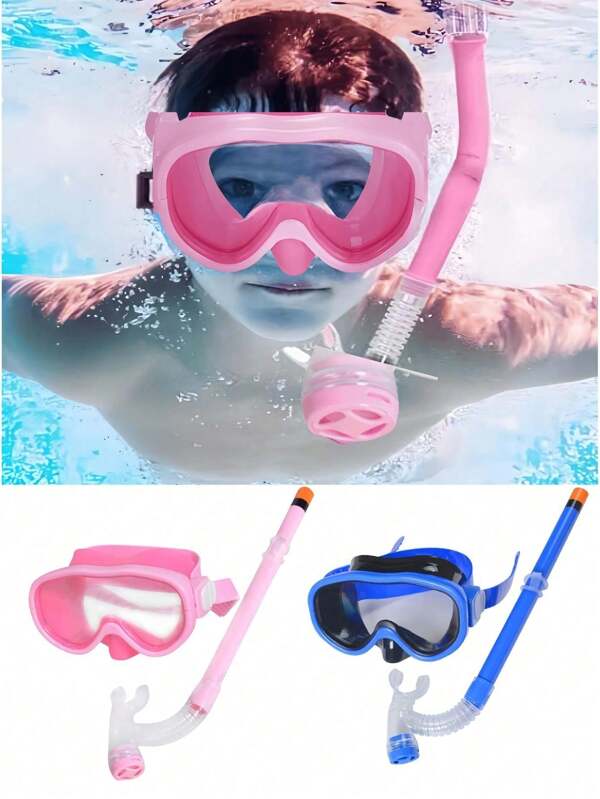Kids & Adults Snorkel Set - Anti-Fog Swim Goggles, Diving Mask, And Breathing Tube For Swimming And Snorkeling