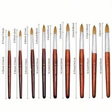 Cọ vẽ móng chuyên nghiệp Kolinsky cỡ 2#-24# Cọ vẽ móng tay cán gỗ màu đỏ, cọ vẽ móng gel, bút vẽ móng, phụ kiện làm móng tự làm - Gỗ đỏ - Xem 4