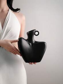 1 chiếc bình gốm nhựa giả hiện đại với hoa Pampas nhân tạo, phong cách Bắc Âu trang trí hình cong duyên dáng, nhẹ, không thấm nước, đồ trang trí nhà cửa cho bàn phòng khách, trang trí tiệc cưới, cắm hoa nhân tạo - Nhiều màu - Xem 11