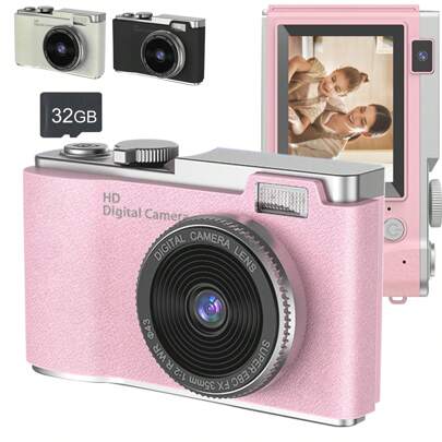 Digital Camera For 2.4inch LPS HD Screen, Digital Dummy Camera, Easy To Carry Or Use Camera, 48 Megapixel Images And 1080p Video Resolution, Record Video, Take Pictures, Extend Focus, Time-Lapse, USB-C Charging And Image Transfer, Compact Camera For Boys, Girls And Kids! Christmas, Thanksgiving Day,New Year's Gift