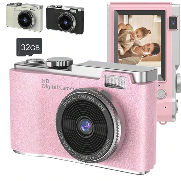 Digital Camera For 2.4inch LPS HD Screen, Digital Dummy Camera, Easy To Carry Or Use Camera, 48 Megapixel Images And 1080p Video Resolution, Record Video, Take Pictures, Extend Focus, Time-Lapse, USB-C Charging And Image Transfer, Compact Camera For Boys, Girls And Kids! Christmas, Thanksgiving Day,New Year's Gift