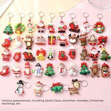 1 szt./3 szt./5 szt./10 szt. Brelok do kluczy z motywem świątecznym, zawieszka ozdobna z motywem Świętego Mikołaja/Bałwana/Choinki, kreatywny brelok do kluczy z miękkiej gumy PVC, spersonalizowana dekoracja na święta, drobne prezenty, dostawa prezentów na imprezę, nagrody dla studentów, prezenty firmowe