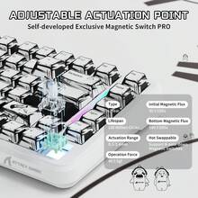 ATTACK SHARK X82PRO HE Wireless RGB Mechanical Gaming Keyboard With Rapid Trigger, Actuation Adjustment, Hall Effect Magnetic Switch, 8K Polling Rate, 2.4G/Bluetooth/USB-C, 5000mAh Battery For PC/Win (Anime White) - phiên bản truyện tranh - Xem 4