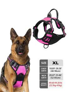 High Visibility Dog Harness - Durable, Adjustable, Comfortable, Non-Choking Design - Ideal For Outdoor Adventures, Available In Multiple Sizes - Suitable For Small, Medium And Large Pet Dogs (If Unsure Between 2 Sizes, Opt For The Larger Size As It Can Be Adjusted)
