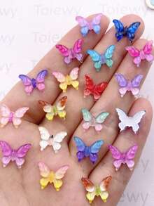 30 viên đá giả kim cương hình bướm nhỏ dễ thương, đáy phẳng, nhiều màu sắc, kích thước 10mm, dùng để trang trí nhà cửa, làm đồ trang sức, phụ kiện nghệ thuật cho đám cưới. - Hỗn hợp ngẫu nhiên 1 - Xem 4