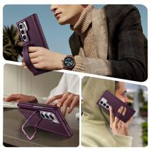 VIETAO Fashionable Camera Grip Phone Case, Compatible With Samsung Galaxy Z Fold 4/5/6/7, Portable Wrist Strap Phone Cover, Waterproof Shockproof Anti-Fall Anti-Scratch - Burgundy - View 5