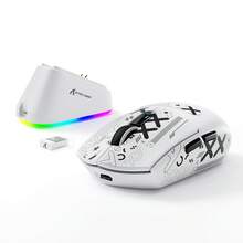 ATTACK SHARK G3PRO Wireless Gaming Mouse With RGB Charging Base, Ultralight 59g, 2.4G/USB-C/Bluetooth Tri-Mode Connection, PAW3311 Optical Sensor, 1000Hz, 25000 Adjustable DPI, 500mAh Battery For PC/Laptop/Windows - 白色+貼紙 - 查看 9