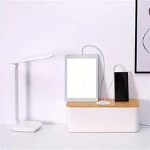 木质线材收纳盒电源线收纳盒防尘充电器插座整理器线盒家用绕线器整理器 - 多色 - 查看 4