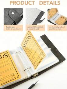 1 Set Of Garden Seed Organizers, 2-Hole 5″ Seed Organizer With 50 Self-Sealing Envelopes, Seed Packaging Organizer, Seed Saving Folder Garden Seed Storage Organizer - 粉紅色+50張信封 - 查看 4