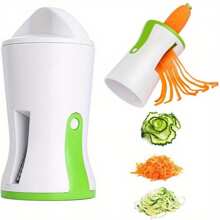 1 pieza Cortador de verduras en espiral manual - Rallador rotativo de mano, para zanahorias, pepinos, etc. - Herramienta de cocina con múltiples opciones de cuchilla - No se necesita electricidad, cortador y rallador de verduras