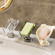 1pc Premium Dual-Layer Bathroom Soap Dish Holder, Wall-Mounted Soap Dish Rack, Stainless Steel Soap Saver Storage, No Drill Required Back To School Bathroom Accessories