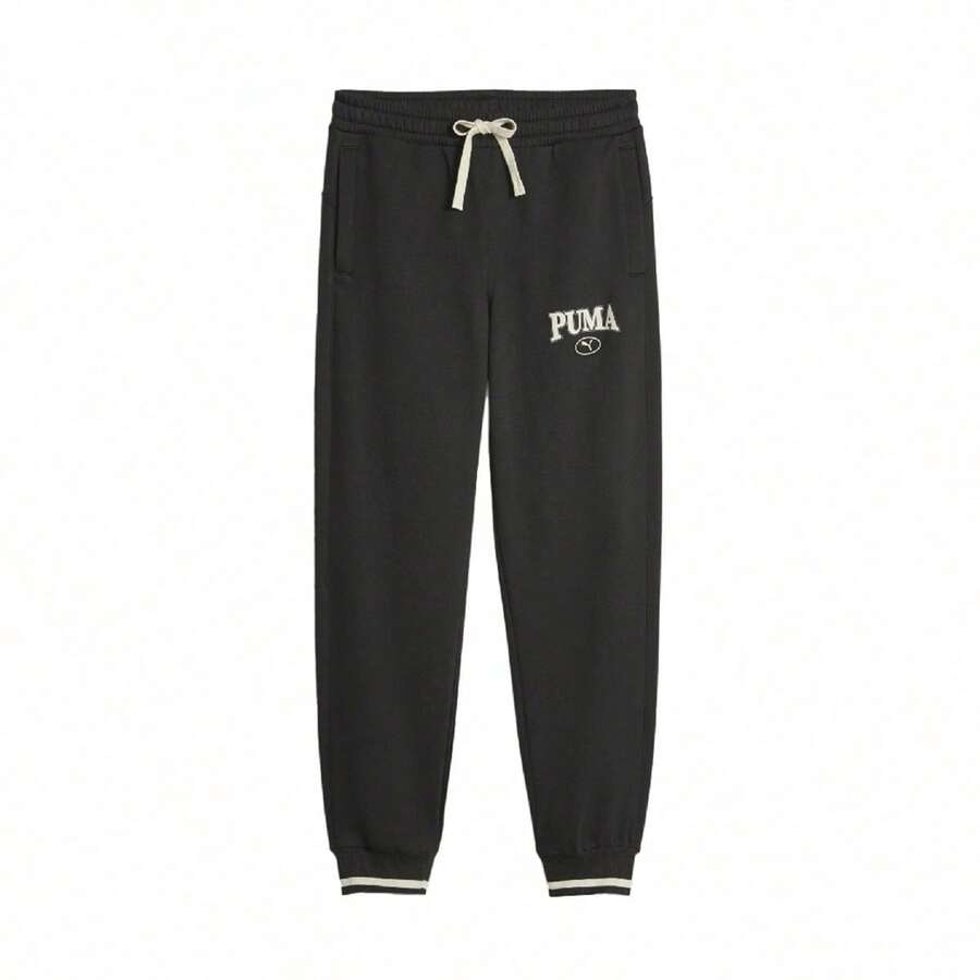 Puma Fashionable Minimalist Versatile Logo Women's Drawstring Hem Knit Jogger Pants - Black - View 1