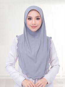 قطعة واحدة وشاح إسلامي محجبة لون سادة للنساء ، أوشحة طويلة لفة الرأس حجاب - متعدد الألوان - مشاهدة 21