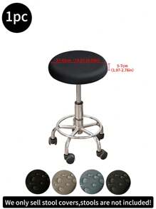1pc/2pcs/4pcs/6pcs/30pcs Khaki Waterproof Milk Silk Coated Round Stool Covers, Modern Style, All-Season Dustproof Removable Elastic High-End Bar Stool Slipcovers, Suitable For Home, Bar Etc., Black, Light Grey, Meteor Grey