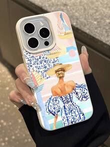 1pc New Sailboat, Lemon Pattern, Patchwork, Litchi Texture Anti-Fall Anti-Slip Soft Phone Case, Compatible With Apple And Phones Waterproof Shockproof Scratch Resistant - Multicolor - View 5