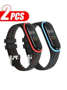 1pc Men Women Bamboo Joints Strap Compatible With Xiaomi Mi Band 7 6 5 4 3 , Honeycomb Texture Compatible With Mi Band 8 Bracelet Sport Belt Silicone Watchband Replacement Smartwatch Bracelet Compatible With Xiaomi Mi Band 3 4 5 6 7 8 Strap Red