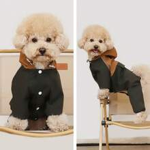 Winddichter Hunde-Regenmantel/Parka, Hunde-Kapuzen-Hosenträger-Hut, 4-Bein reflektierende gestreifte Hunde-Regenjacke, transparenter winddichter Hunde-Regen- und Schneeanzug, geeignet für große, mittlere und kleine Hunde - Verschiedenfarbig - Übersicht 8