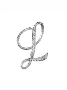 1 件 A-Z 字母水钻胸针 - 欧式风格，合金材质，镶嵌闪亮宝石，时尚别针，适合西装、衬衫、夹克、连衣裙、西装外套和毛衣，适合日常通勤、商务会议、约会和活动办公室配饰珠宝圣诞节万圣节衣服别针有趣可爱的教师礼物 - 銀色 - 查看 27