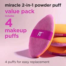 Real Tecniques Miracle 2In1 Powder Puff 4 Pack DualSided Full Size Makeup Blending Puff E Elastic Band Makeup Sponge And Powder Puff  Liquid Cream And Powder Puc CrueltyFree - Nhiều màu - Xem 2