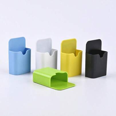 1pc Wall-Mounted Storage Box With Pen Holder - Colorful Organizer For Bedroom, Bathroom, Or School Supplies, Durable Plastic Design With Multiple Compartments, Bathroom Organizers And Storage