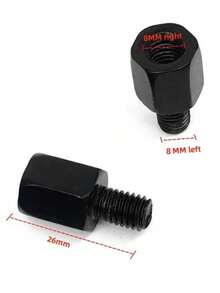 Black Mirror Adapter M10 M8 10MM 8MM Motorcycle Scooter Rearview Mirrors Adapters Right Left Hand Thread Conversion Bolt Screws 1pc - Black - View 5