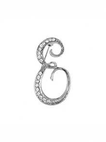 1 件 A-Z 字母水钻胸针 - 欧式风格，合金材质，镶嵌闪亮宝石，时尚别针，适合西装、衬衫、夹克、连衣裙、西装外套和毛衣，适合日常通勤、商务会议、约会和活动办公室配饰珠宝圣诞节万圣节衣服别针有趣可爱的教师礼物 - 銀色 - 查看 29