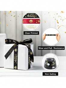 Panglică de satin personalizată de Halloween în 10 culori – Imprimeu personalizat cu nume pentru ambalare elegantă de cadouri, decorare de torturi, nunți și evenimente speciale