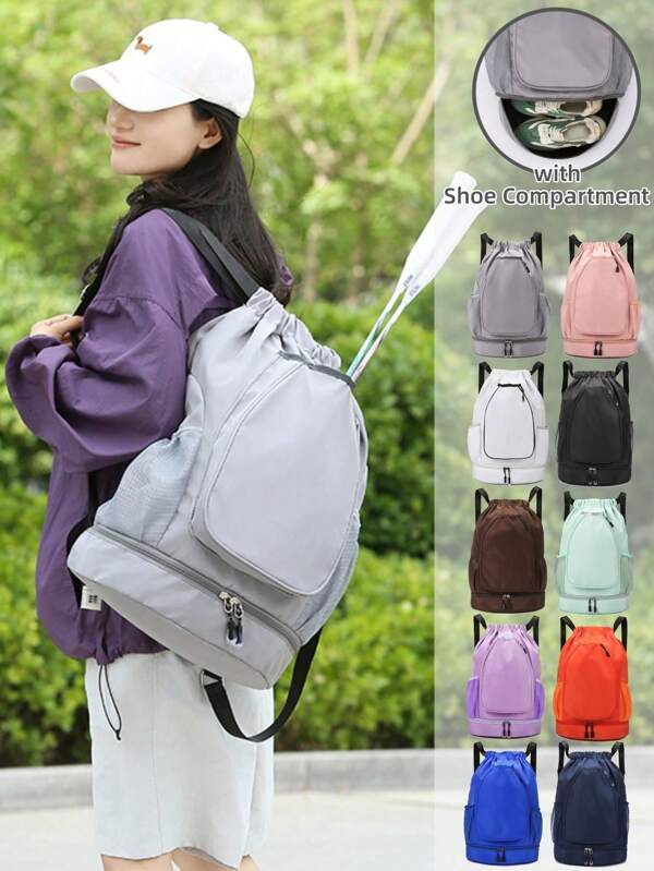 Mochila para raqueta de bádminton y tenis para mujeres y hombres, de gran capacidad con compartimento para zapatos, adecuada para natación, baloncesto, uso casual, gimnasio y deportes al aire libre
