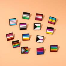 1 Peça Broche de Coração Arco-Íris Bandeira, Paz e Amor, Alfinetes de Esmalte, Roupas, Bolsa, Lapela, Pino, Ícone de Orgulho Gay e Lésbico, Decoração Unissex - Multicolorido - Visão 12