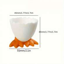 6件套早餐鸡蛋鸭脚托盘，创意厨房工具，坚固的塑料材质，独特的卡通鸭脚设计，可分离的鸡蛋托盘和鸭脚，适用于大多数鸡蛋，可用于厨房、客厅和户外，最佳鸡蛋托礼物