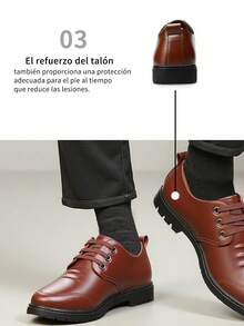 Hombres de moda de color sólido de negocios negro Inglaterra estilo zapatos formales, zapatos casuales versátil, suela blanda cómoda casual zapatillas de deporte, simple de moda y elegante, se ve como un caballero temperamento, adecuado para la celebración de bodas,adecuado para la celebración de bodas, anfitriones, banquetes, fiestas, trabajo de negocios y ropa casual diaria anfitriones, banquetes, fiestas, trabajo de negocios y ropa casual diaria - Marrón - Ver 7