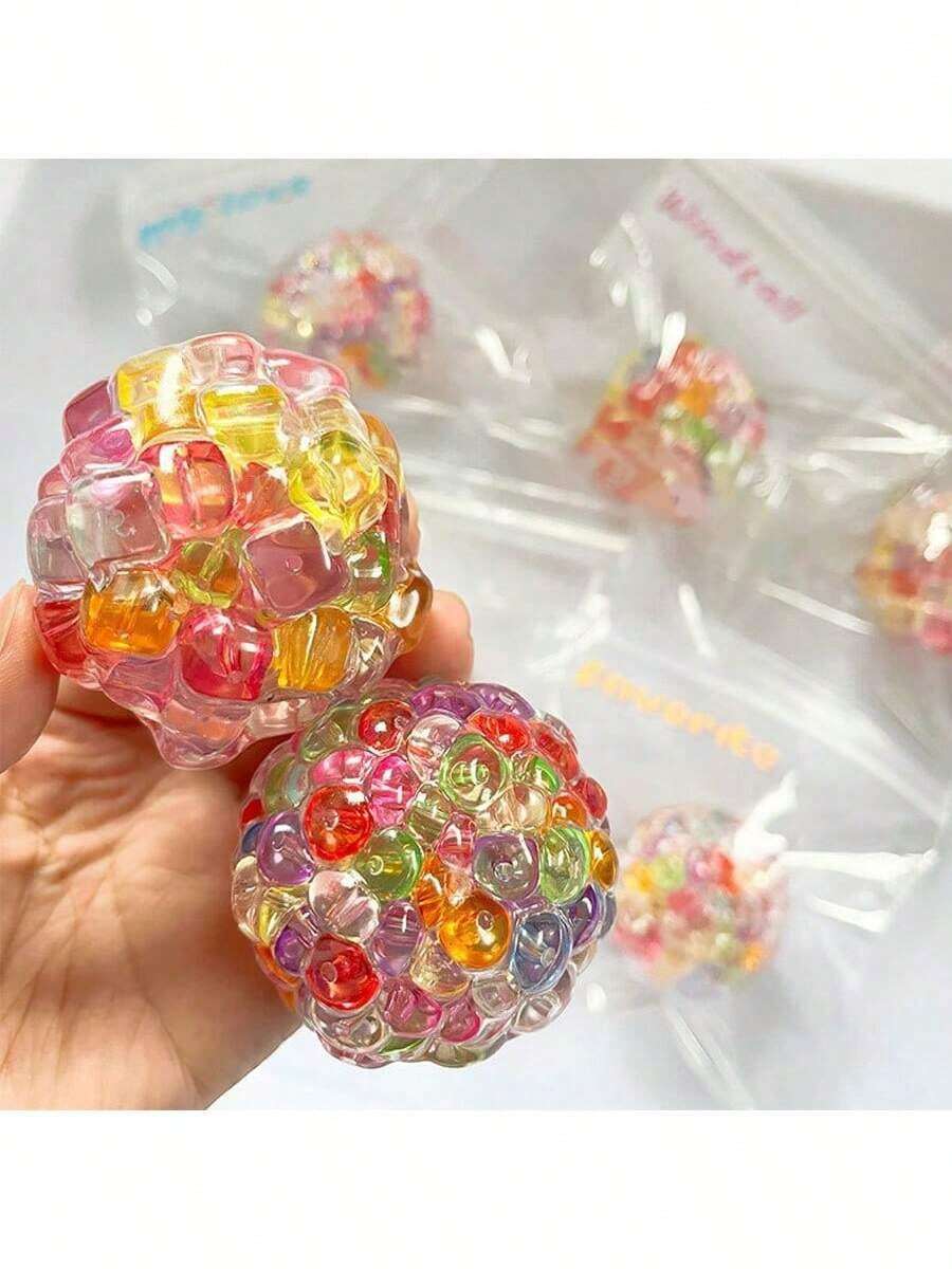 1/2/6颗随机颜色珠子减压球，可塑形真空压力球，感官减压玩具，可挤压感官玩具