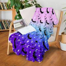 1pc Unique Design Colorful Halloween Bat Pattern Blanket - Soft, Comfortable, Lightweight And Warm Blanket - Soft, Warm, Comfortable, Suitable For Sofa, Bed, Car, Office, Camping - All Season Creative Gift Blanket