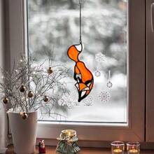 HLTA3A BOXCASA Fox Stained Glass Suncatcher For WindowFox Gifts For Men Ladies Stained Glass Window Hangings For Living Room Bedroom Office Fox Sun Catcher Home Decoration Window Panels Oplm - B - 查看 5