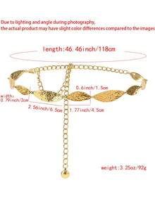 1 peça/2 peças Corrente de Cintura Feminina Personalizada Assimétrica com Placa de Metal, Disponível em 3 Tamanhos: 90cm/110cm/120cm, Decoração de Rua Vintage Adequada para Vestidos de Verão, Outono, Volta às Aulas, Inverno, Halloween, Natal, Decoração de Ano Novo, Presente - Borboleta - Visão 2