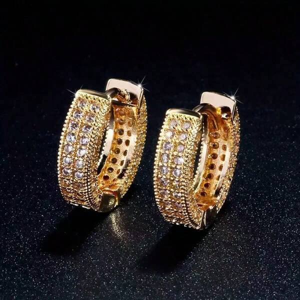 Nuovi orecchini a cerchio minimalisti e alla moda con zirconia, regalo unico per gli amici, accessorio gioielleria delicato e versatile di alta qualità