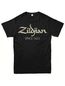 Camiseta de Hombre Zildjian Cymbals Algodón Cómoda Ropa Casual Diseño de Moda Alta calidad mangas cortas - Negro - Ver 2