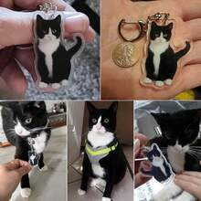 Cute Tuxedo Cat Keychain, Kawaii Bag Charm Car Key Chain Accessories For Backpack, Animal Kitty Keychain Purse Charms, Cat Lover Gifts For Women (2 Pcs) - 1 - 查看 5