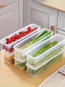 1/3/6 件透明塑料食品容器，带密封盖，可重复使用食品储存盒，便当盒，冰箱保鲜盒 - 非常适合准备餐食、葱、芦笋、水果、蔬菜、意大利面、鸡蛋 - 非常适合家庭厨房储存和整理 - 無色 - 查看 5