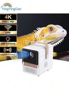 LIPETY Smart-Projektor 4K Android-System, Mini-Projektor mit WLAN und Bluetooth, 4K-Außenprojektor, max. 300 Zoll, digitaler ±45°-4D-Keystone-Zoom, kompatibel mit Telefon, TV-Stick, Spiel, USB - Weiss - Übersicht 3