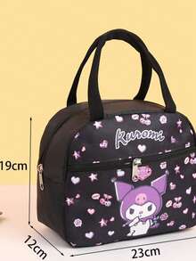 Sanrio Kuromi Student Insulated Lunch Bag, Thick Aluminum Layer, Cute Cartoon Insulated Food Bag, Large Capacity Waterproof Bento Box, Cute Gift Set, Suitable For Students