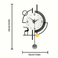 一、工业风格黑白灰色亚克力挂钟几何现代简约家居装饰适用于阁楼/办公室/客厅
